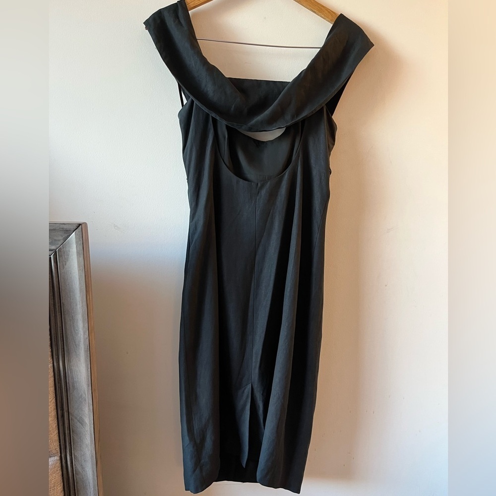 Ted Baker Linen-Silk Elegant Black Dress Size 3 - Picture 3 of 11